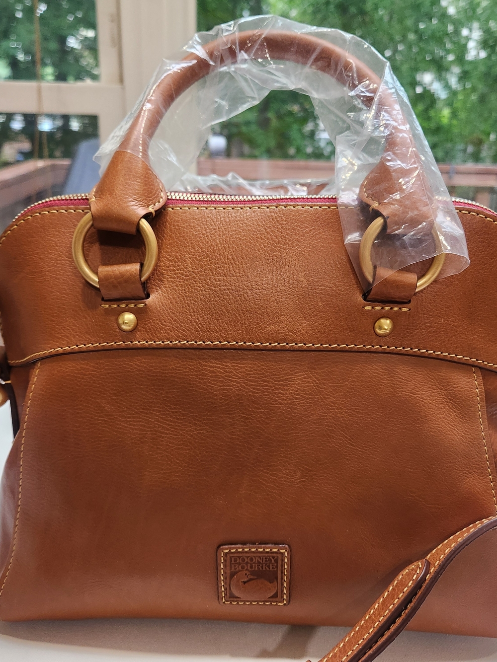 Dooney & Bourke Cameron Natural Leather Satchel NWT